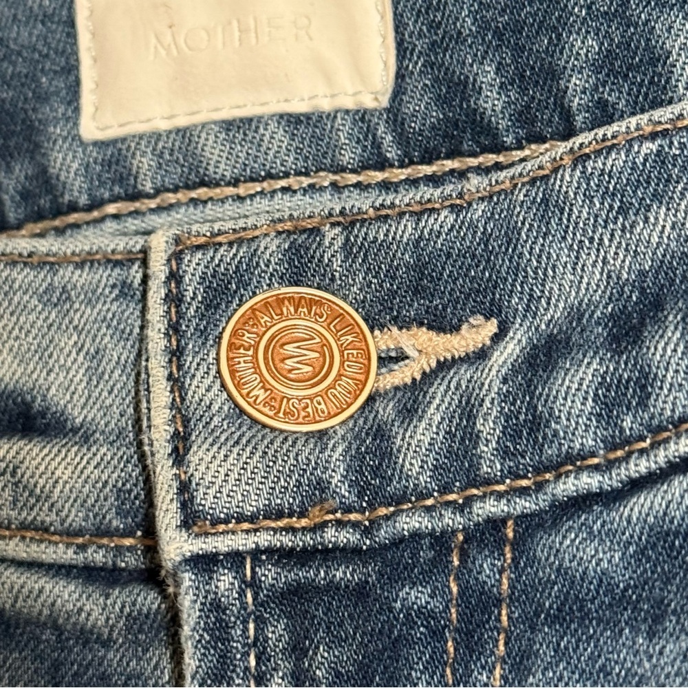 Rare MOTHER Denim STUNNER ANKLE STEP FRAY High Rise Jeans HELTER SKELTER 26 $258 - Picture 4 of 16